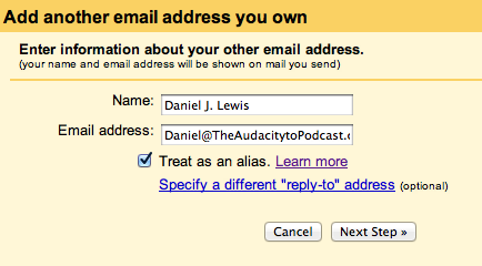 email gmail add podcast feedback way right use address another own mail